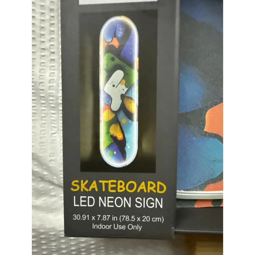 Hobby Lobby Skateboard LED Neon Sign Graffiti Wall Art Decor 31x8 Indoor Light